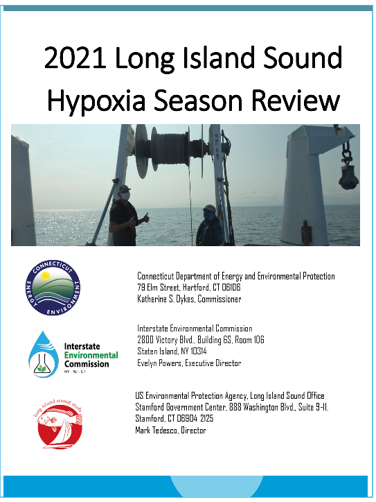 cover photo of the 2021 Long Island Sound Hypoxia Season Revivew