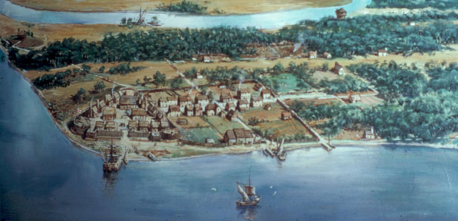 Colonial Jamestown in 1614.