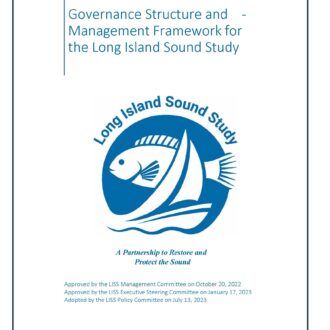 This image is the cover for the document titled: "Governance Structure and Management Framework for the Long Island Sound Study."